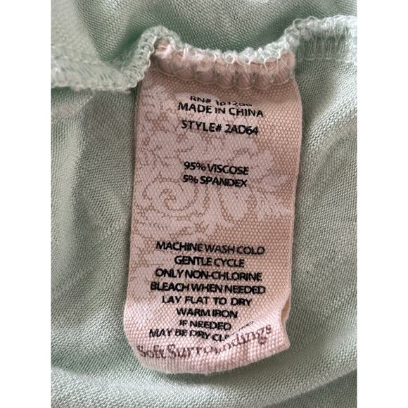 Soft Surroundings Women's Medium Mint Green V-Neck Long Sleeve Swing Tunic Top - Picture 4 of 10